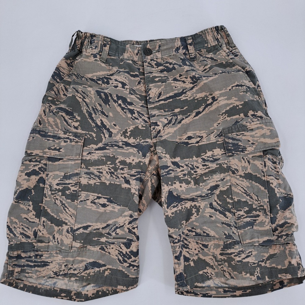 US Air Force Cargo Shorts Men 32R Nylon Cotton Camo Ripstop ABU
